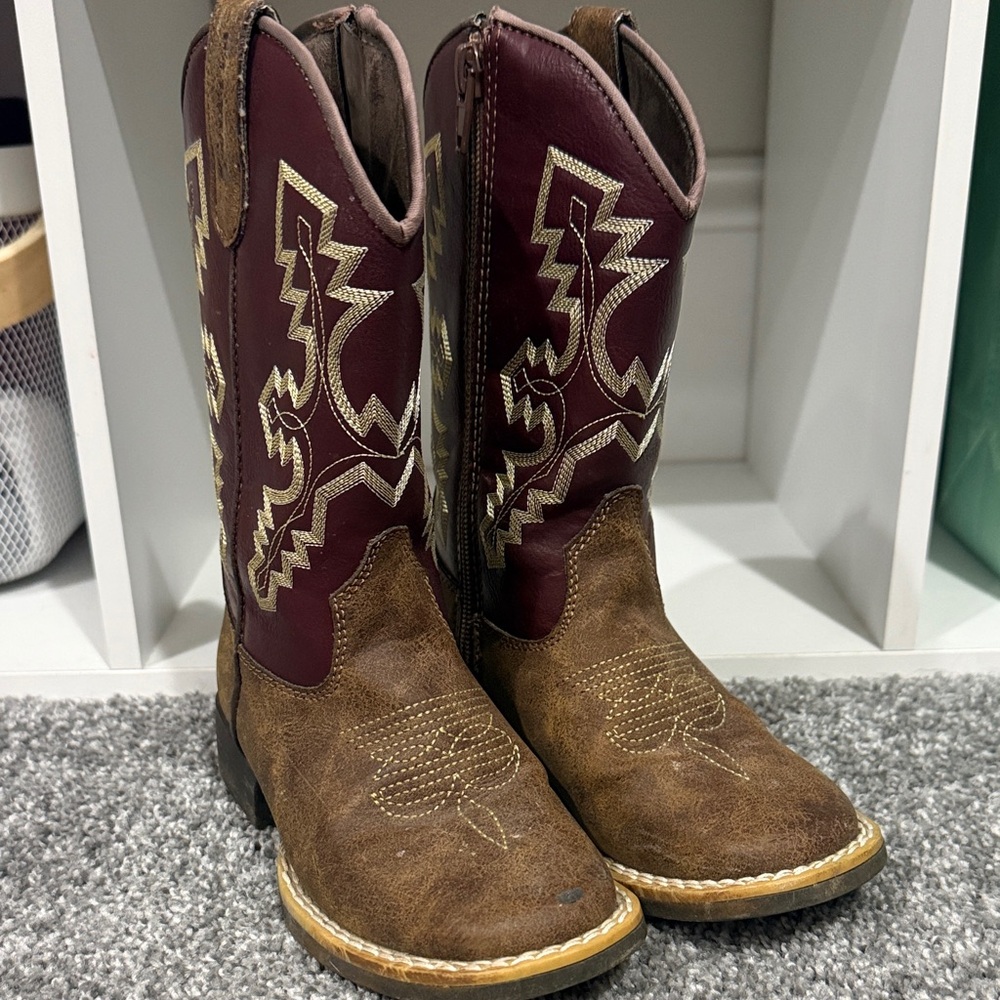 Twister Kids Boots in Brown and Burgundy